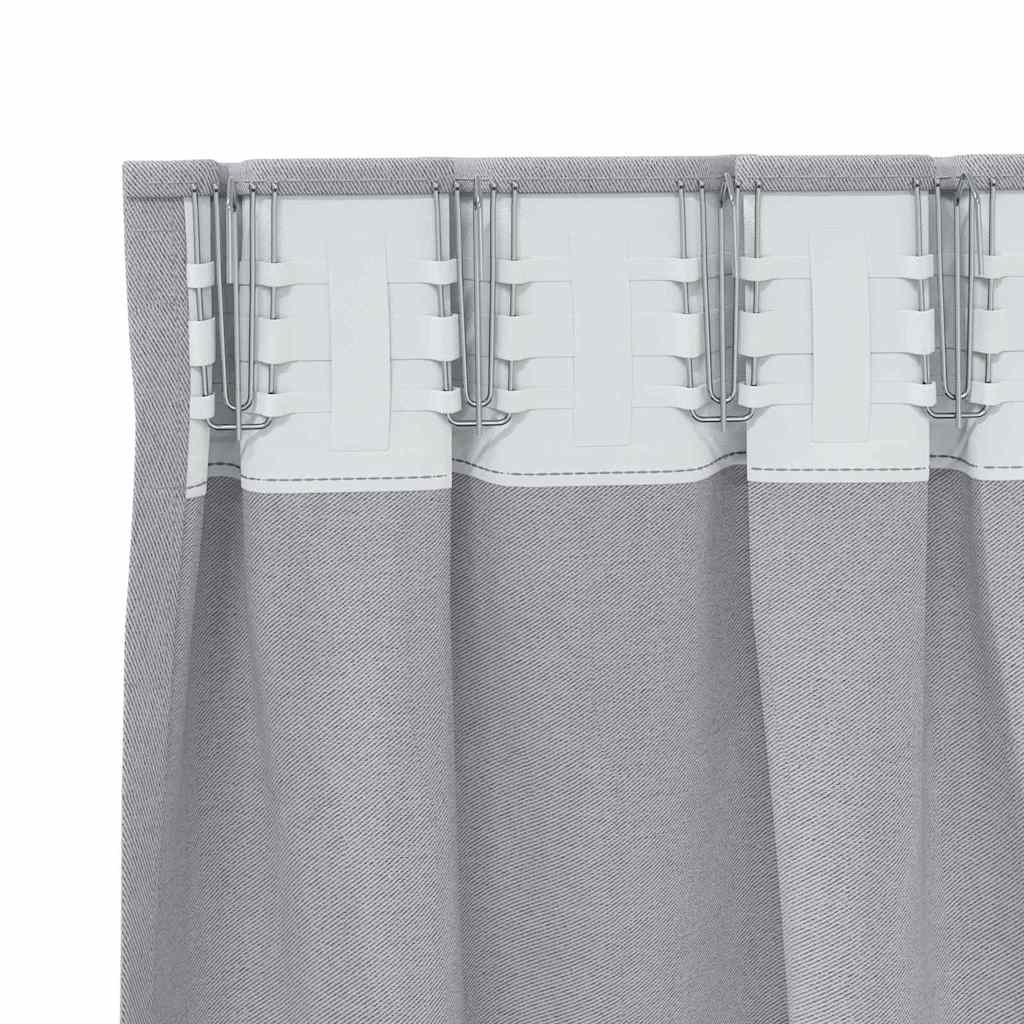 Verdunkelungs-Vorhänge mit Ringen 2 pcs Metallic Grau
