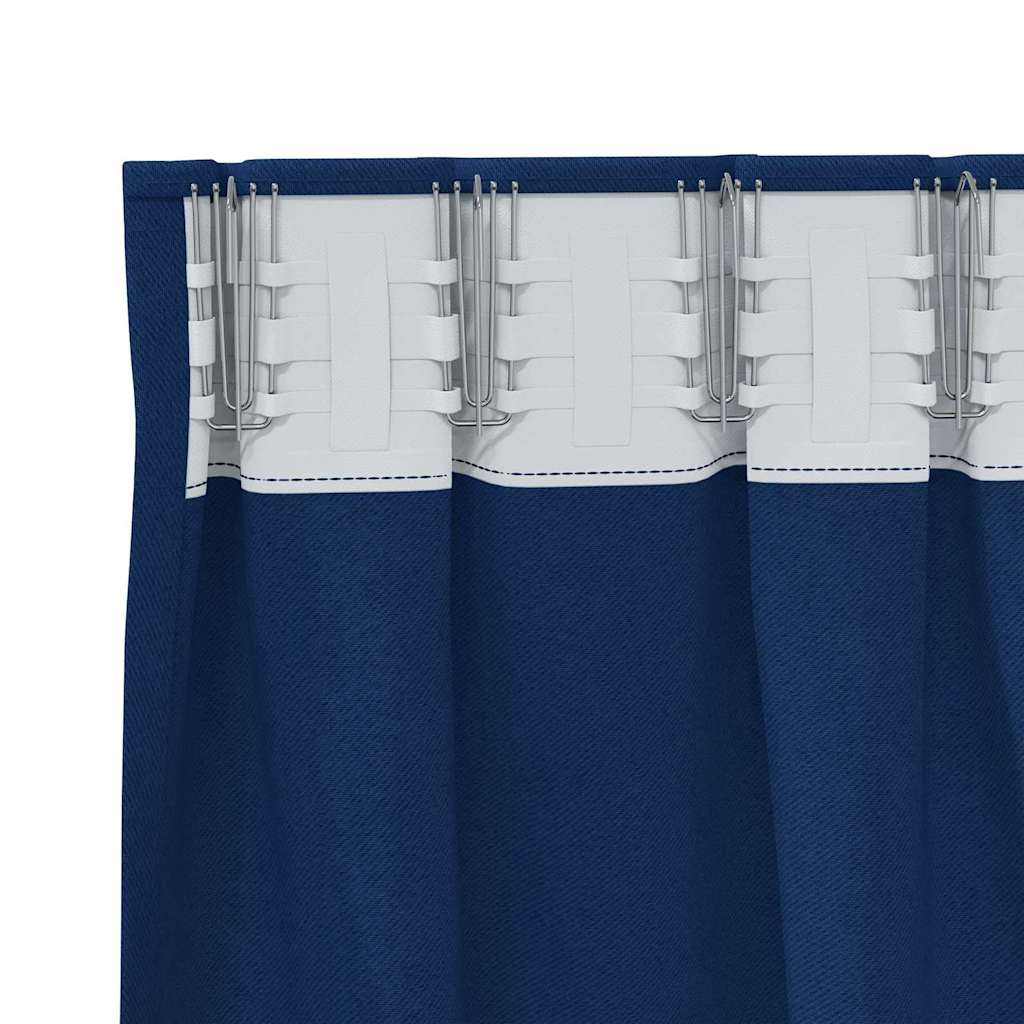 Verdunkelungs-Vorhänge mit Ringen 2 pcs Dunkelblau 175 x 140 cm