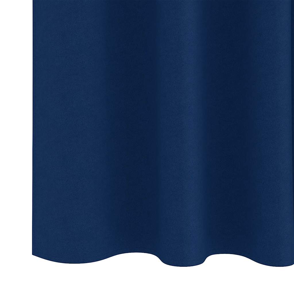 Verdunkelungs-Vorhänge mit Ringen 2 pcs Dunkelblau 175 x 140 cm