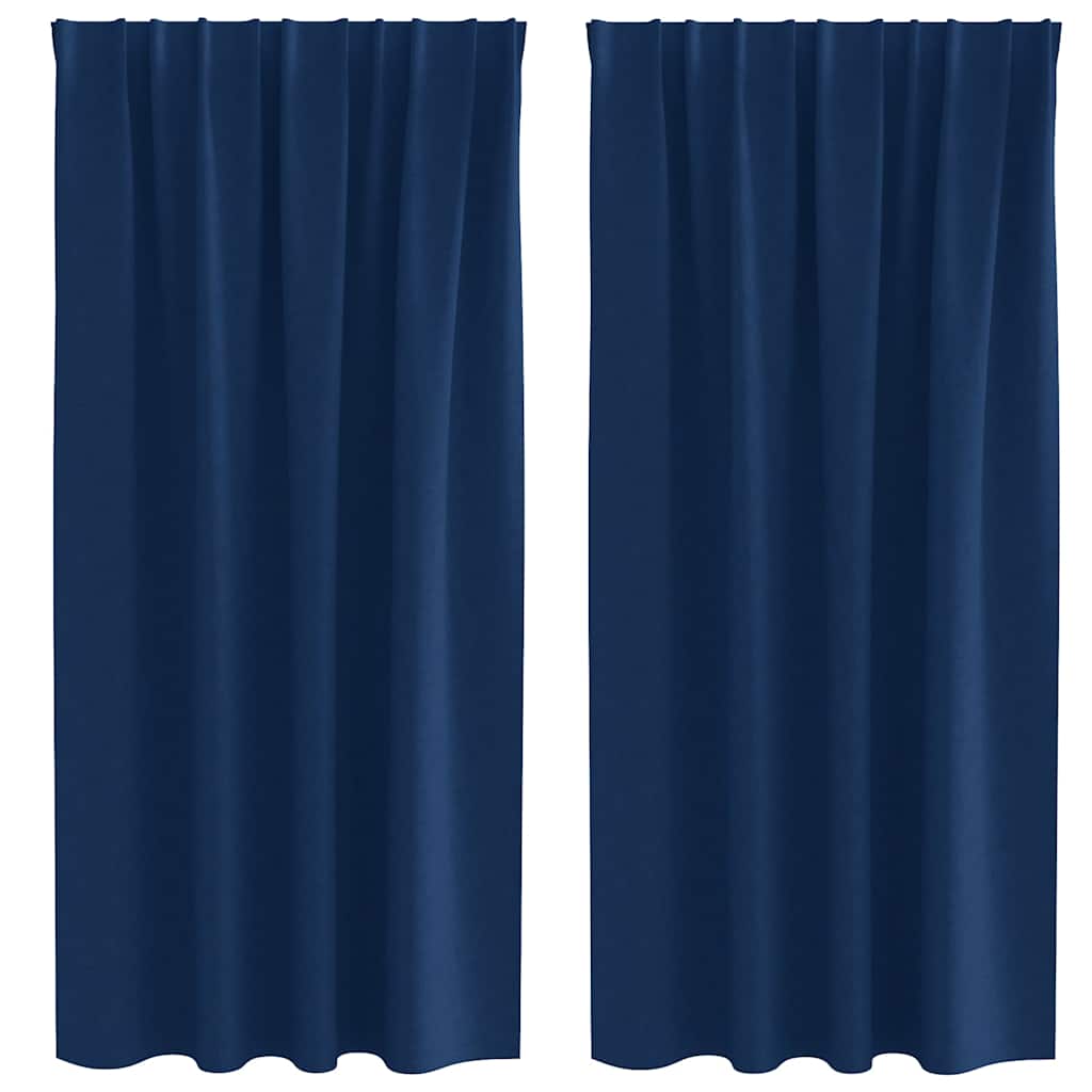 Verdunkelungs-Vorhänge mit Ringen 2 pcs Dunkelblau 175 x 140 cm