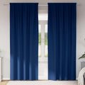 Verdunkelungs-Vorhänge mit Ringen 2 pcs Dunkelblau 225 x 140 cm