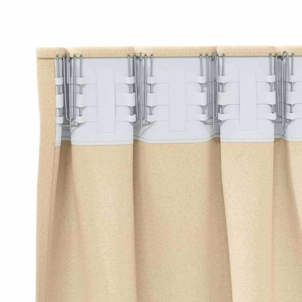 Verdunkelungs-Vorhänge mit Ringen 2 pcs Creme 140 x 140 cm