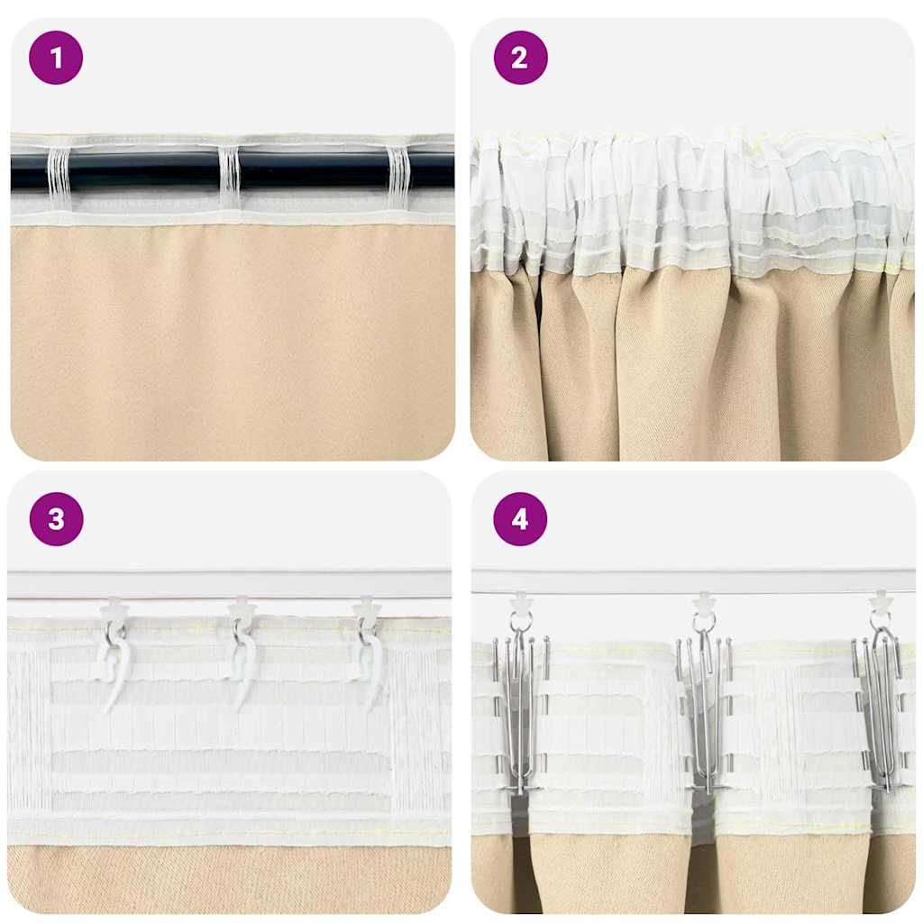Verdunkelungs-Vorhänge mit Ringen 2 pcs Creme 140 x 140 cm