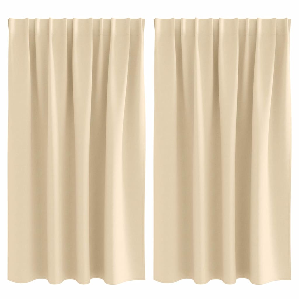 Verdunkelungs-Vorhänge mit Ringen 2 pcs Creme 140 x 140 cm