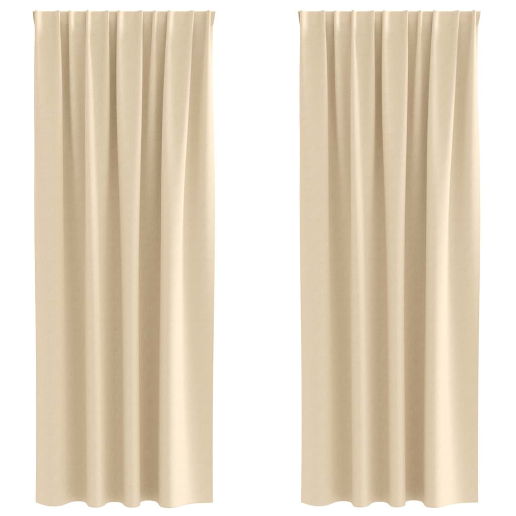 Verdunkelungs-Vorhänge mit Ringen 2 pcs Creme 225 x 140 cm