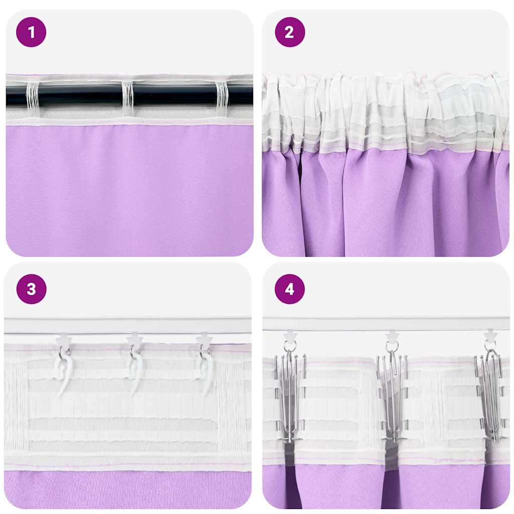 Verdunkelungs-Vorhänge mit Ringen 2 pcs Lila 260 x 140 cm