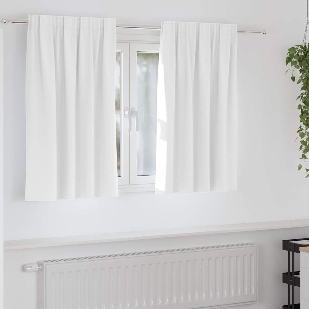 Verdunkelungs-Vorhänge mit Ringen 2 pcs Hellweiß 140 x 140 cm
