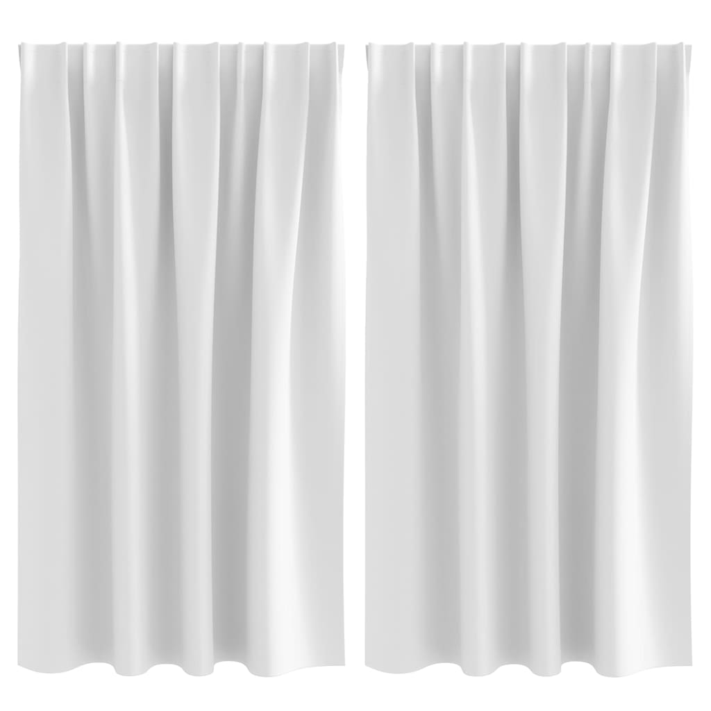 Verdunkelungs-Vorhänge mit Ringen 2 pcs Hellweiß 140 x 140 cm