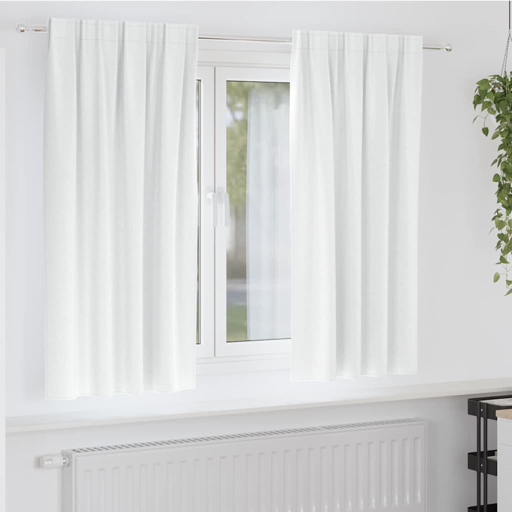 Verdunkelungs-Vorhänge mit Ringen 2 pcs Hellweiß 175 x 140 cm