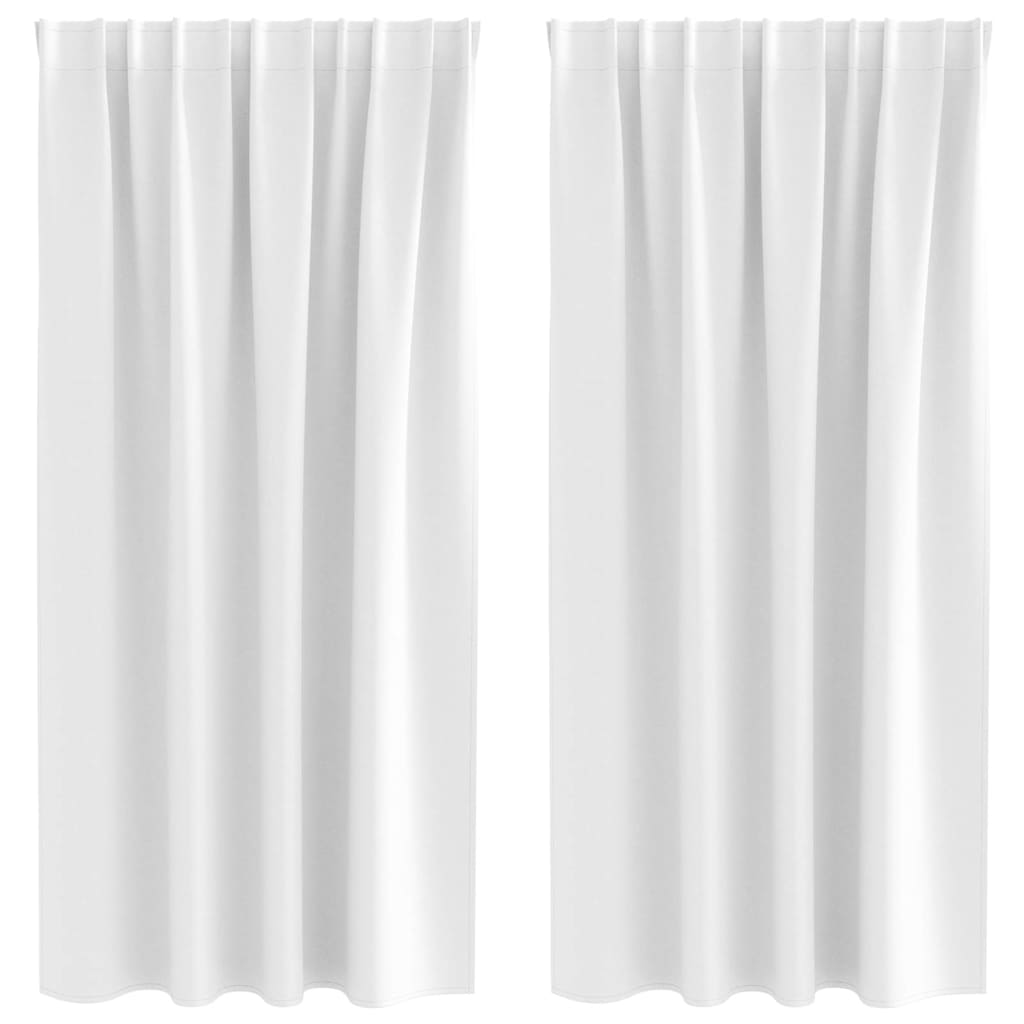 Verdunkelungs-Vorhänge mit Ringen 2 pcs Hellweiß 175 x 140 cm