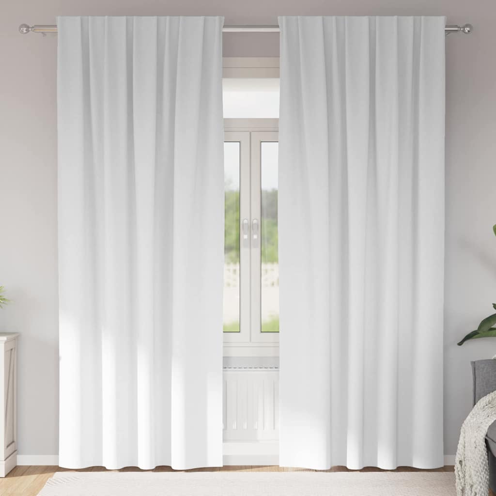 Verdunkelungs-Vorhänge mit Ringen 2 pcs Reinweiß 245 x 140 cm