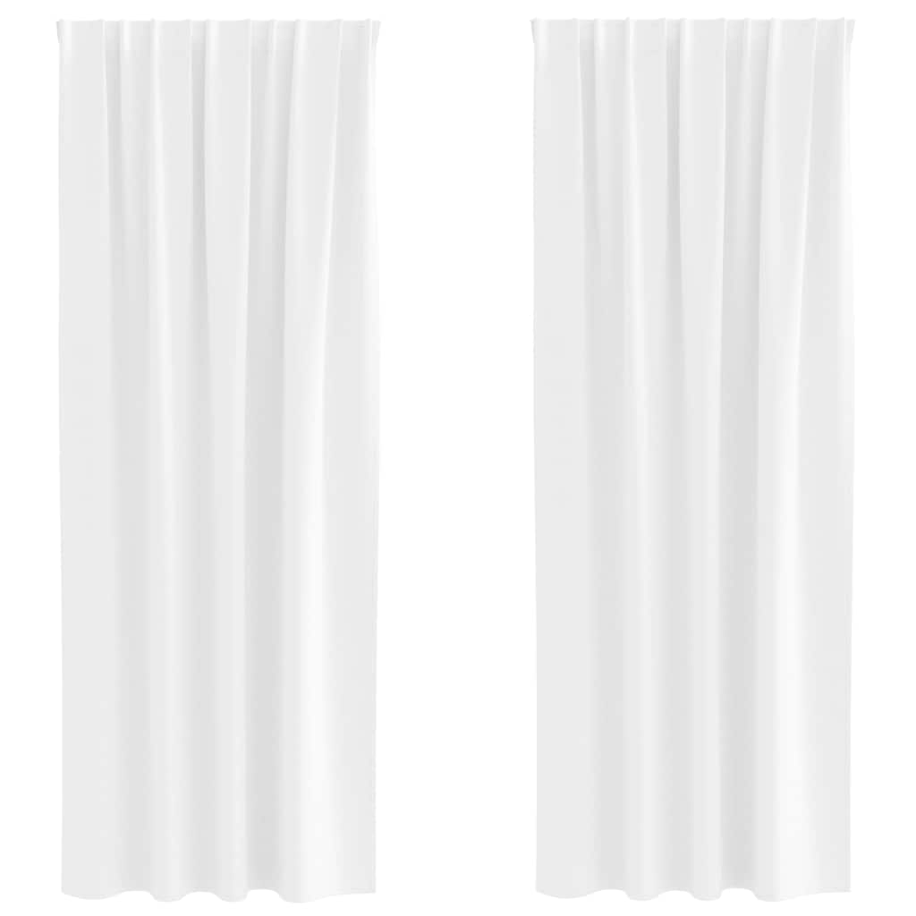 Verdunkelungs-Vorhänge mit Ringen 2 pcs Hellweiß 260 x 140 cm