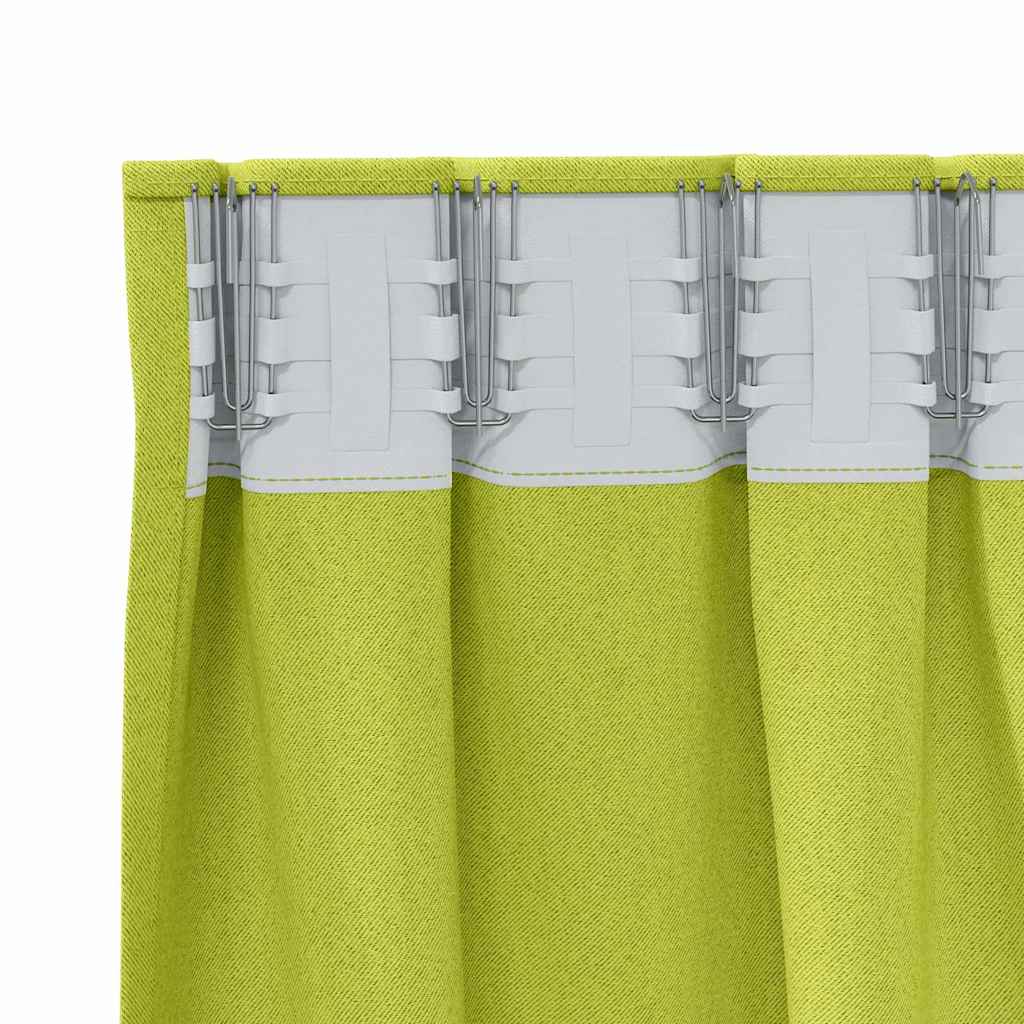 Verdunkelungs-Vorhänge mit Ringen 2 pcs Grün 140 x 140 cm