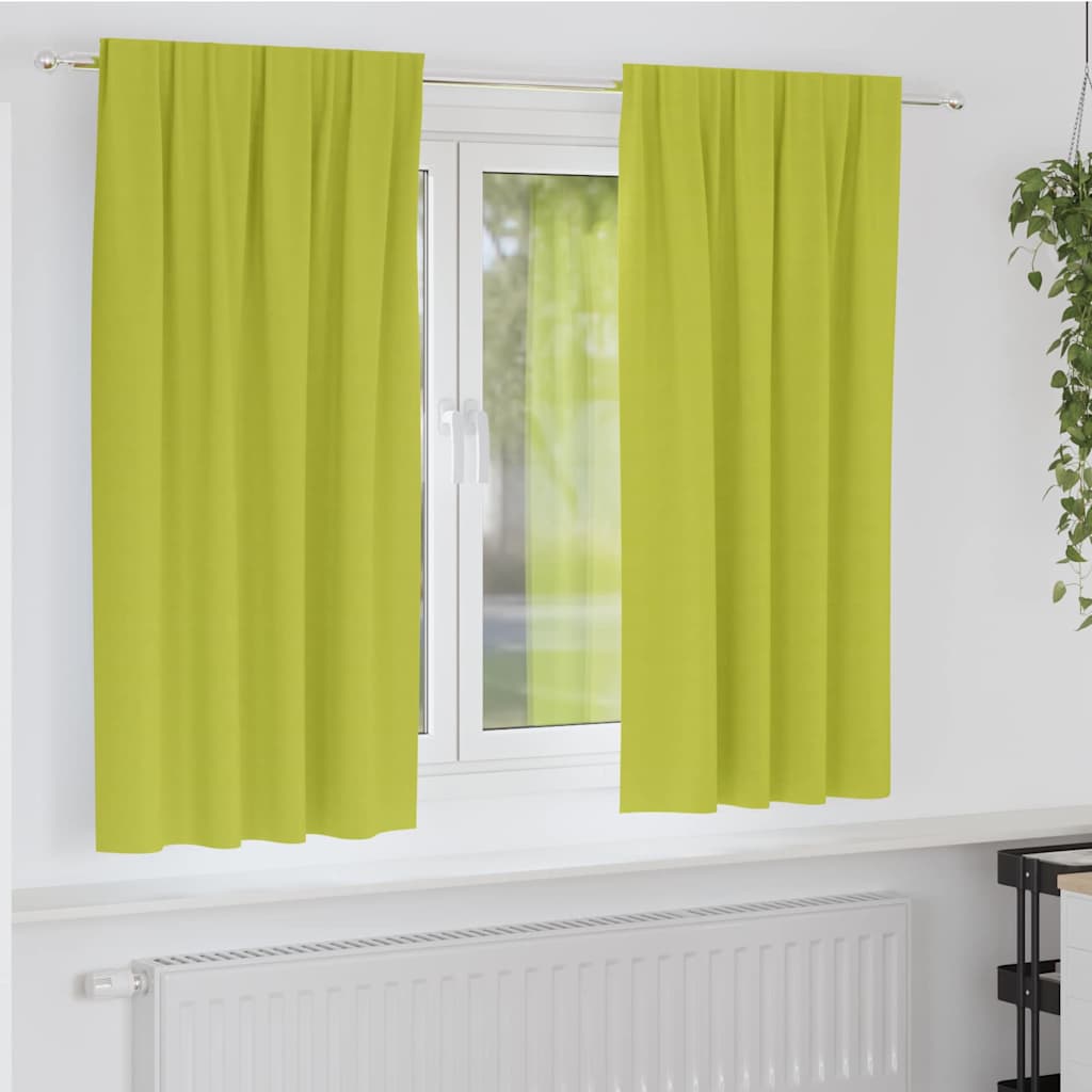 Verdunkelungs-Vorhänge mit Ringen 2 pcs Grün 175 x 140 cm