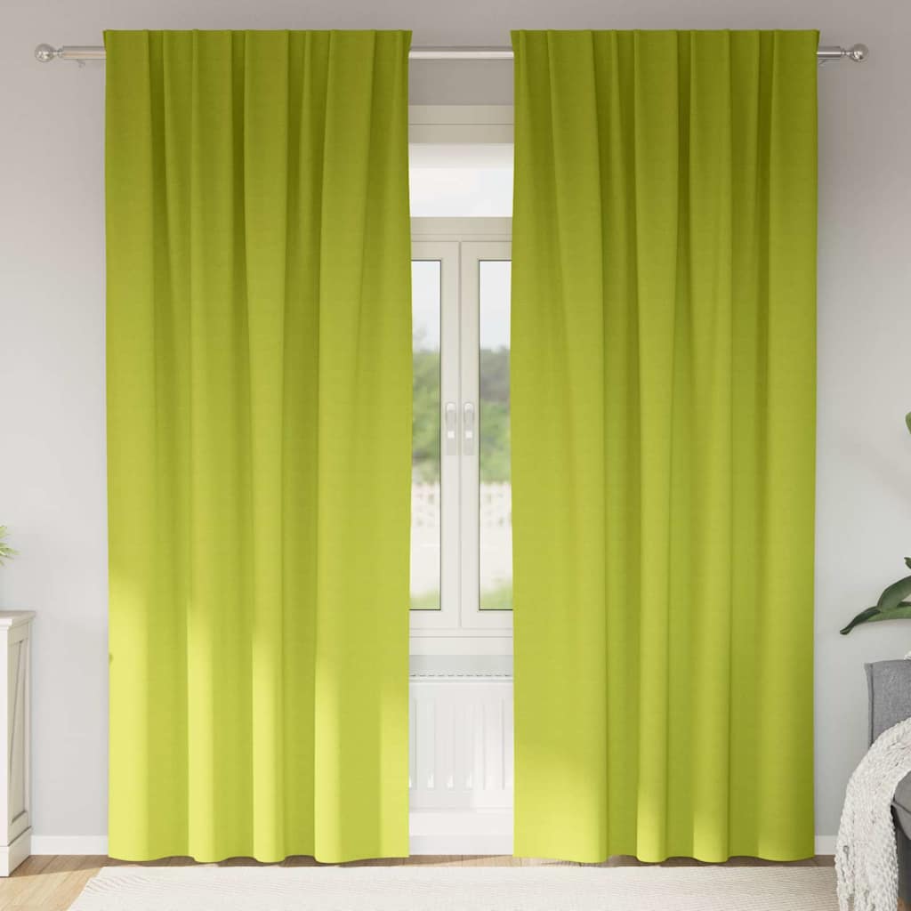 Verdunkelungs-Vorhänge mit Ringen 2 pcs Grün 260 x 140 cm