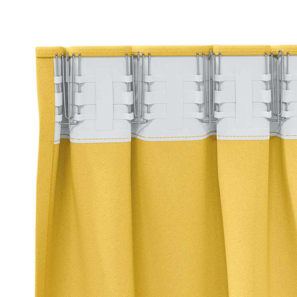 Verdunkelungs-Vorhänge mit Ringen 2 pcs Senfgelb 140 x 140 cm