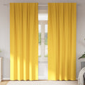 Verdunkelungs-Vorhänge mit Ringen 2 pcs Senfgelb 225 x 140 cm