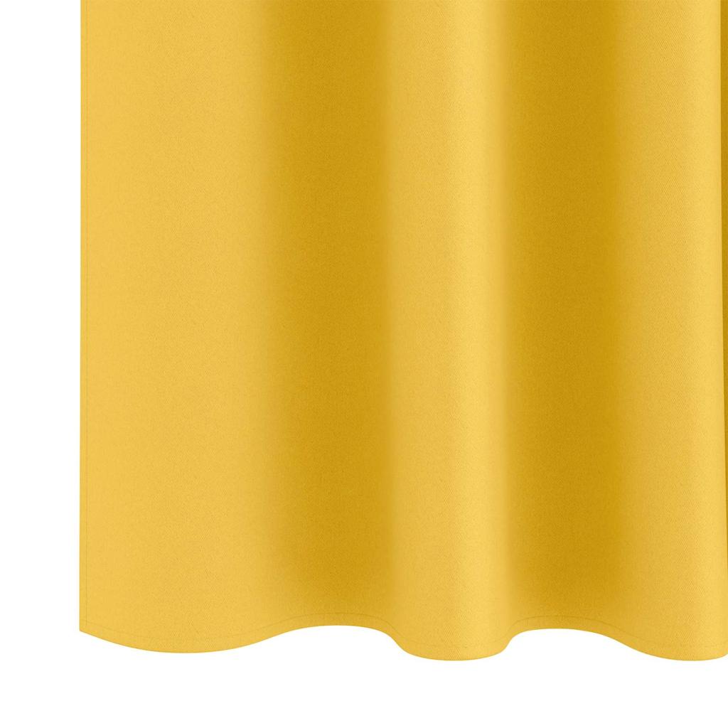 Verdunkelungs-Vorhänge mit Ringen 2 pcs Senfgelb 260 x 140 cm