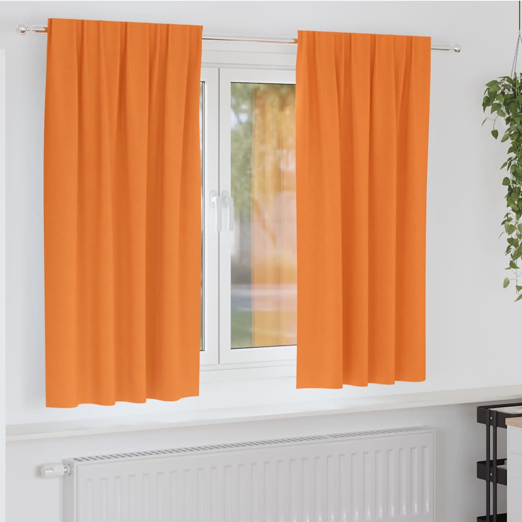 Verdunkelungs-Vorhänge mit Ringen 2 pcs Orange 175 x 140 cm