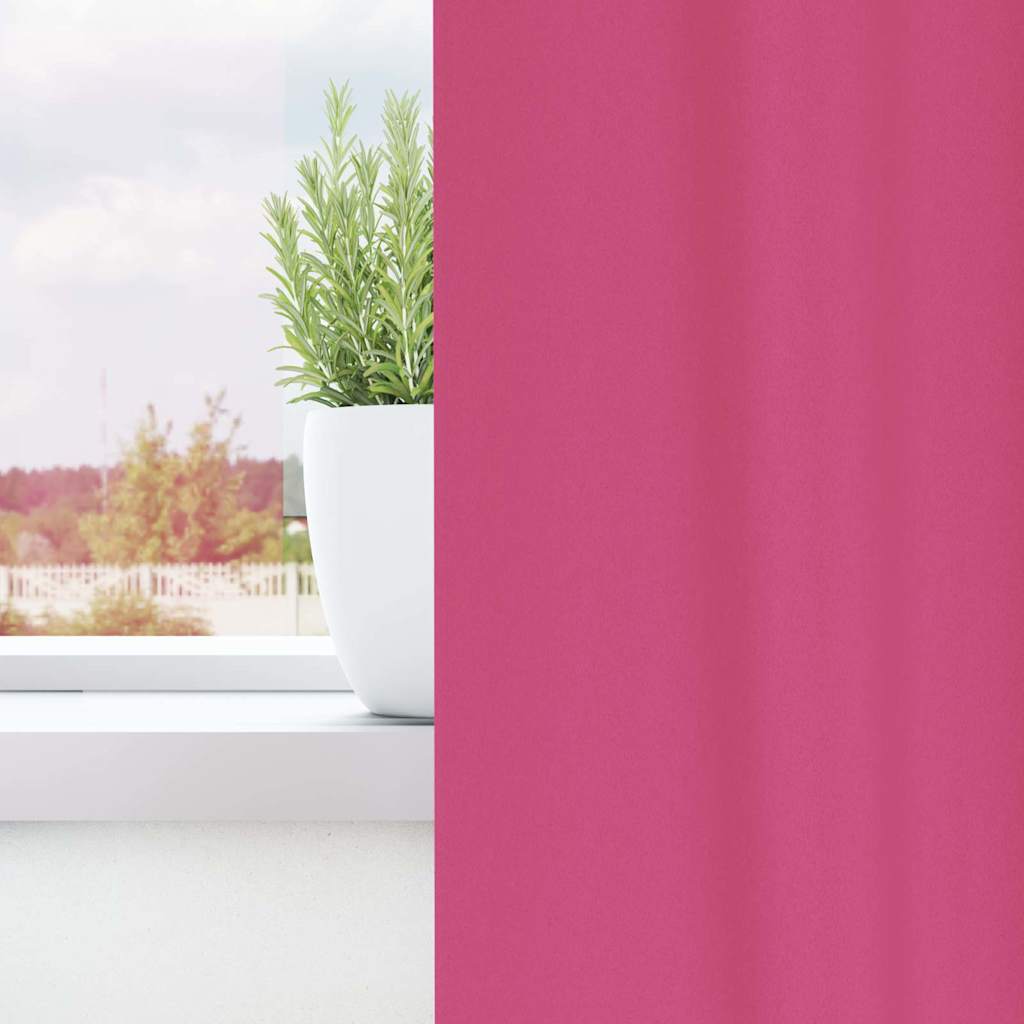 Verdunkelungs-Vorhänge mit Ringen 2 pcs Helles Pink