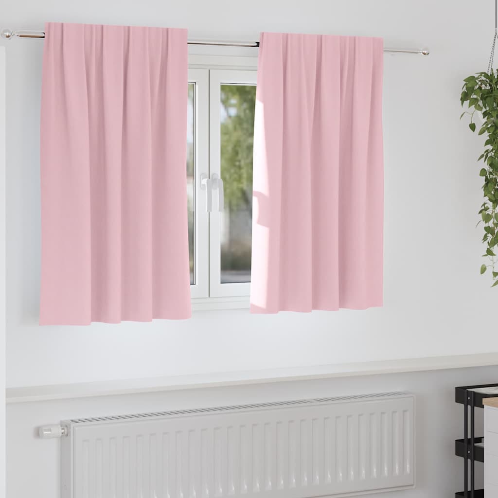 Verdunkelungs-Vorhänge mit Ringen 2 pcs Babyrosa 140 x 140 cm