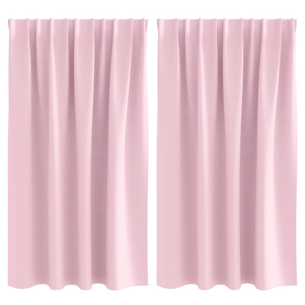 Verdunkelungs-Vorhänge mit Ringen 2 pcs Babyrosa 140 x 140 cm