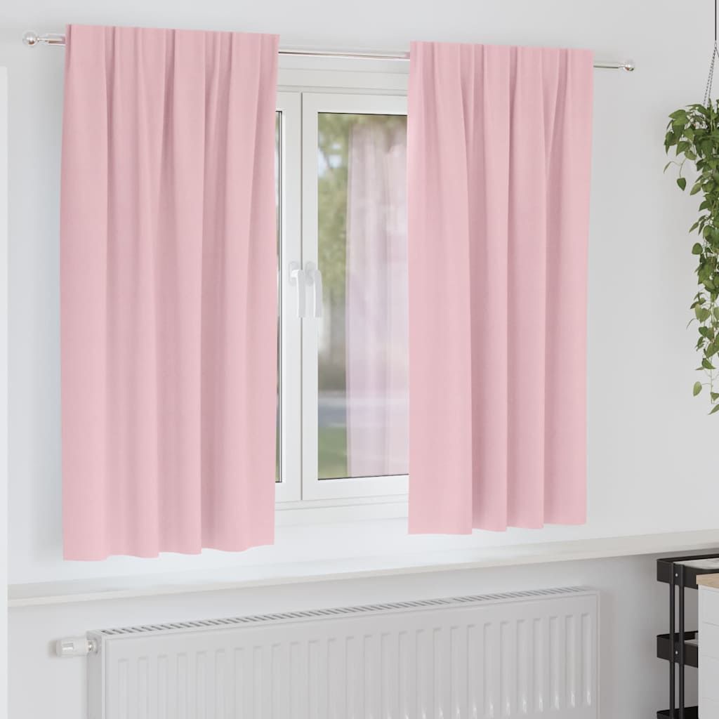 Verdunkelungs-Vorhänge mit Ringen 2 pcs Babyrosa 175 x 140 cm