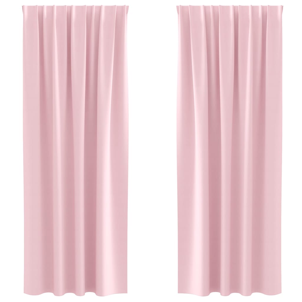 Verdunkelungs-Vorhänge mit Ringen 2 pcs Babyrosa 260 x 140 cm