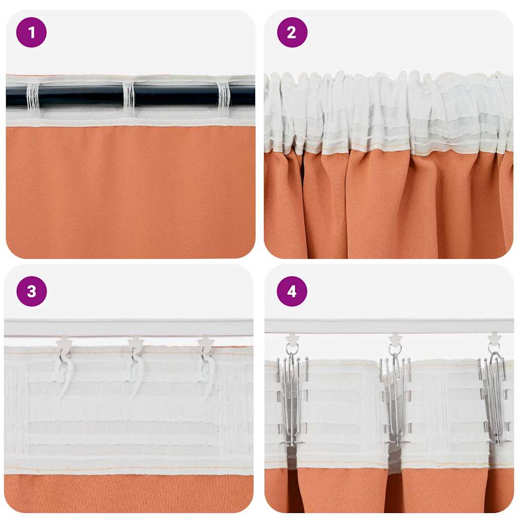 Verdunkelungs-Vorhänge mit Ringen 2 pcs Terrakotta 245 x 140 cm