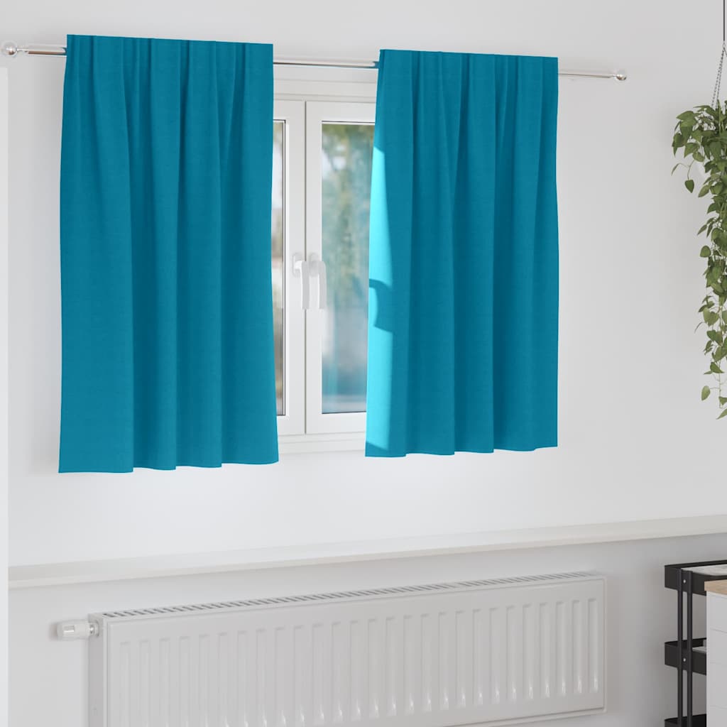 Verdunkelungs-Vorhänge mit Ringen 2 pcs Türkis 140 x 140 cm
