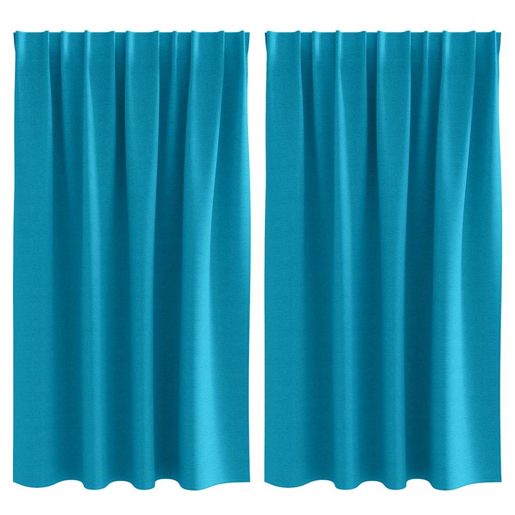 Verdunkelungs-Vorhänge mit Ringen 2 pcs Türkis 140 x 140 cm