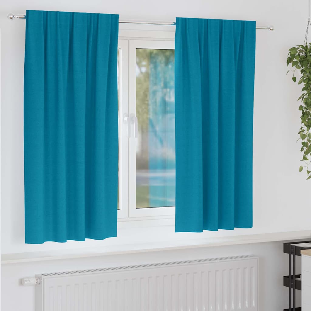 Verdunkelungs-Vorhänge mit Ringen 2 pcs Türkis 175 x 140 cm