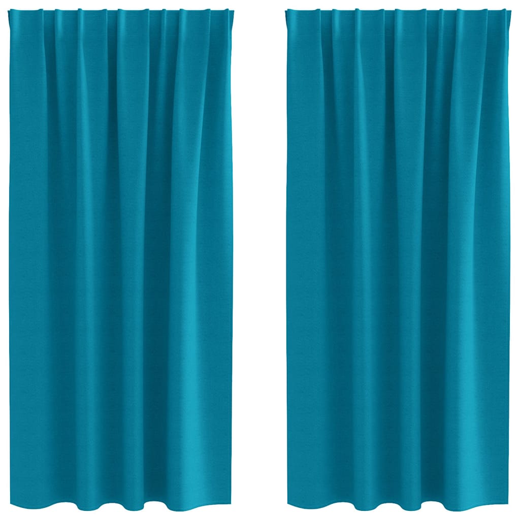 Verdunkelungs-Vorhänge mit Ringen 2 pcs Türkis 175 x 140 cm