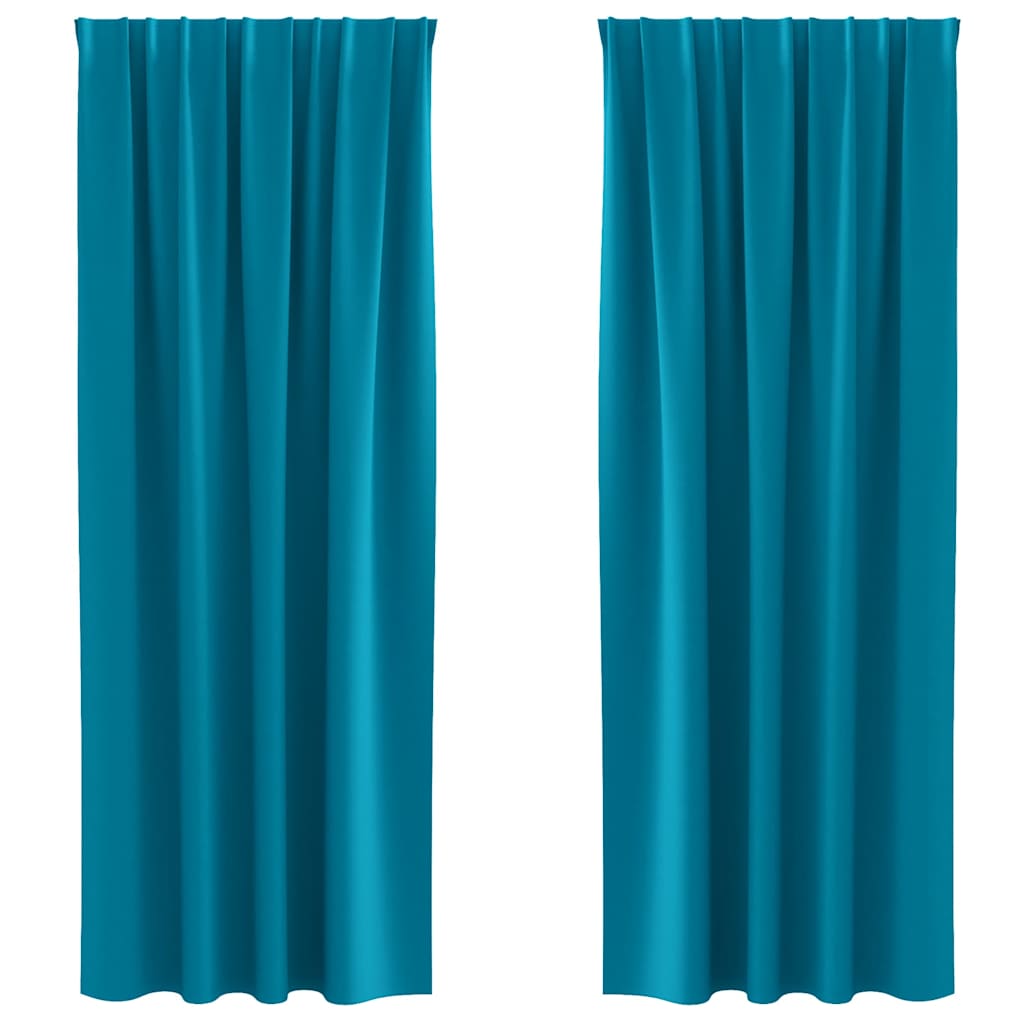 Verdunkelungs-Vorhänge mit Ringen 2 pcs Türkis 225 x 140 cm