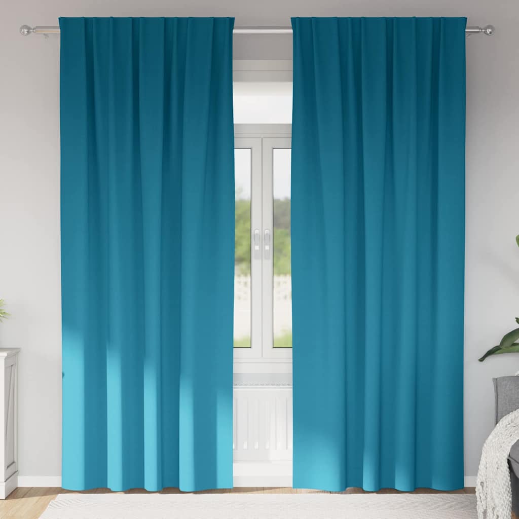Verdunkelungs-Vorhänge mit Ringen 2 pcs Türkis 245 x 140 cm