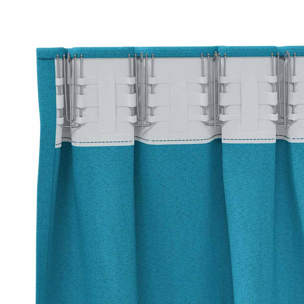 Verdunkelungs-Vorhänge mit Ringen 2 pcs Türkis 260 x 140 cm