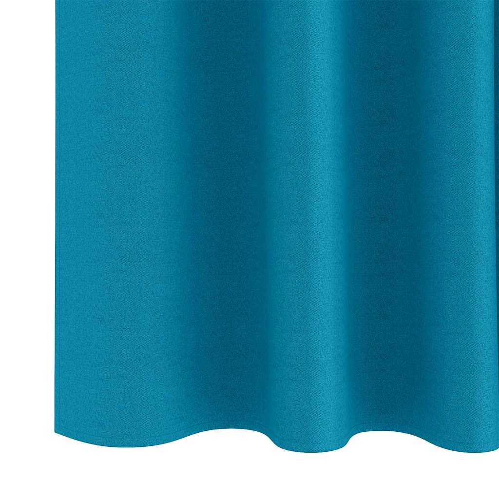 Verdunkelungs-Vorhänge mit Ringen 2 pcs Türkis 260 x 140 cm
