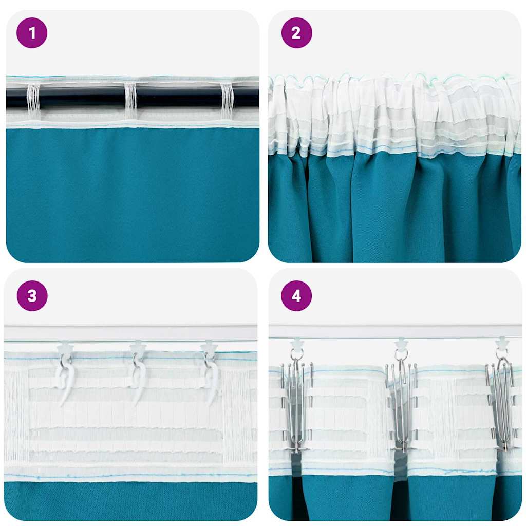 Verdunkelungs-Vorhänge mit Ringen 2 pcs Türkis 260 x 140 cm
