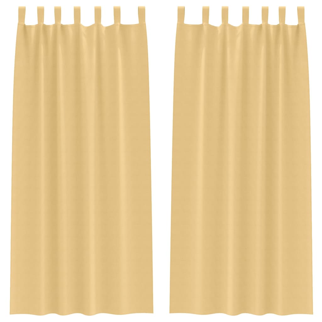Verdunkelungs-Vorhänge mit Ringen 2 pcs Beige 260 x 140 cm