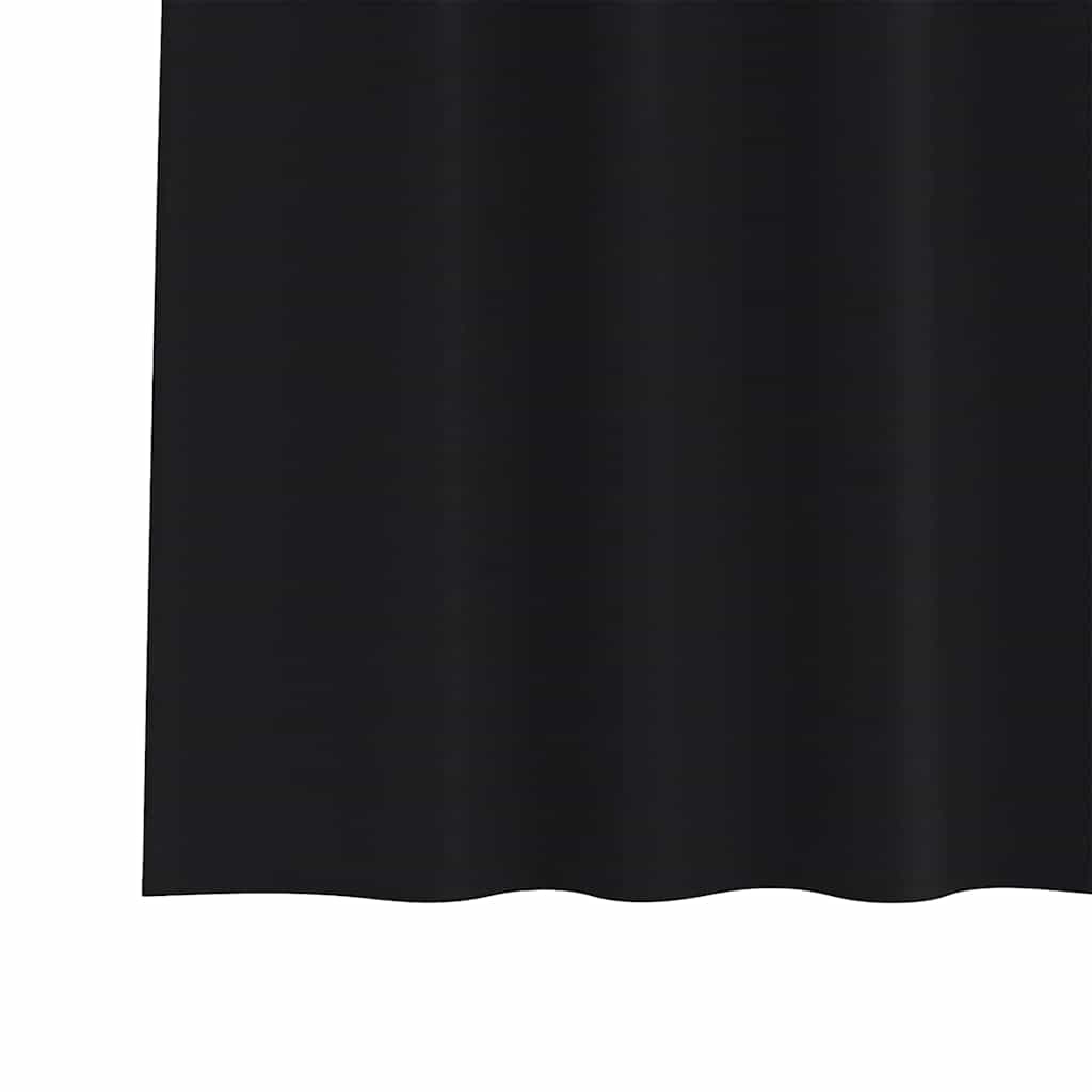 Verdunkelungs-Vorhänge mit Ringen 2 pcs Schwarz 245 x 140 cm