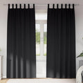 Verdunkelungs-Vorhänge mit Ringen 2 pcs Schwarz 245 x 140 cm