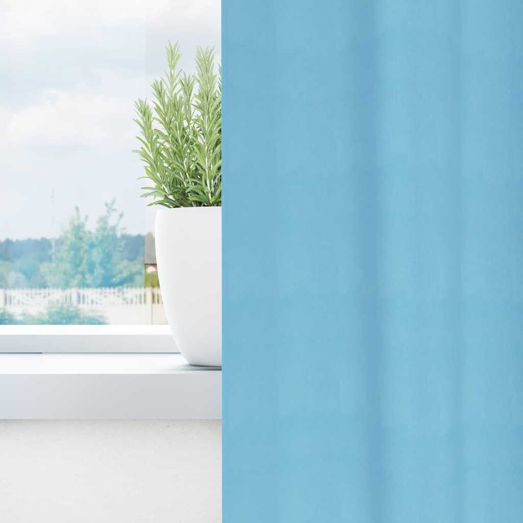 Verdunkelungs-Vorhänge mit Ringen 2 pcs Himmelblau 140 x 140 cm