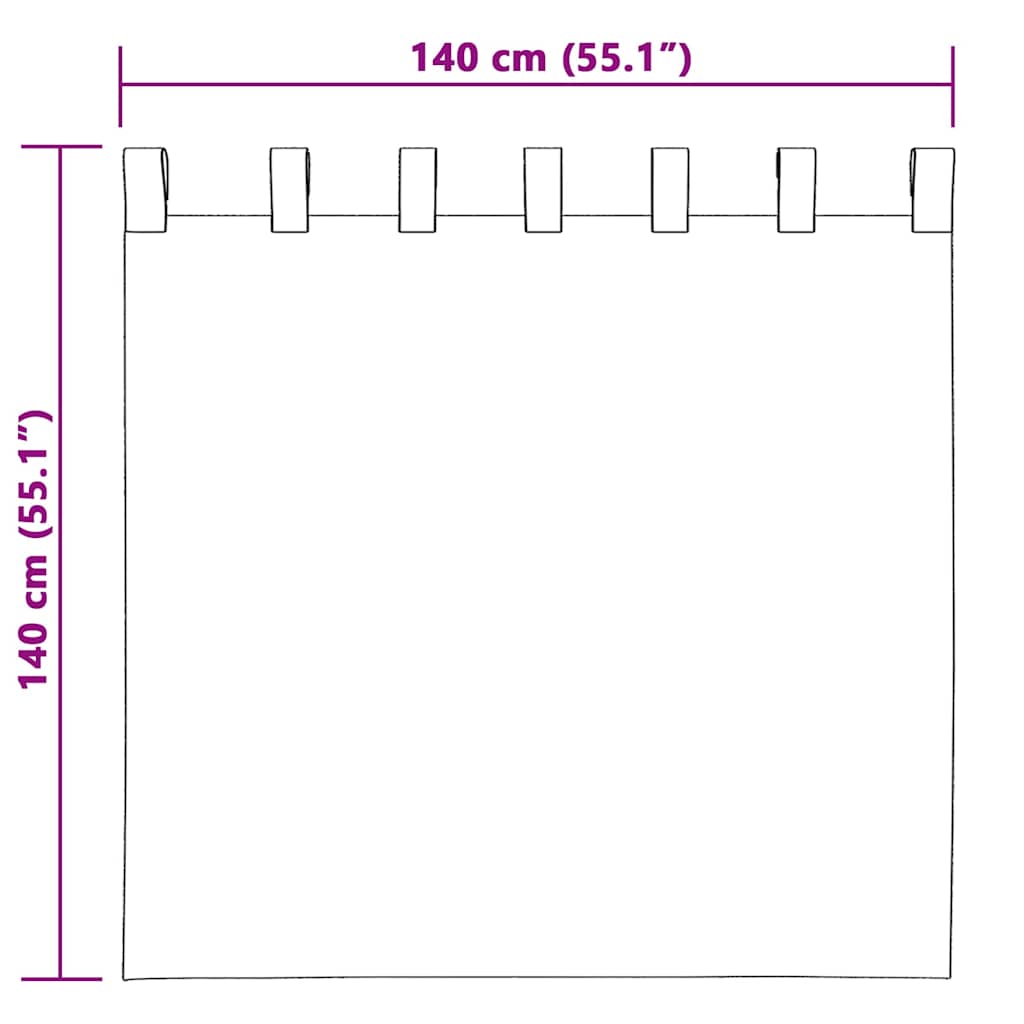 Verdunkelungs-Vorhänge mit Ringen 2 pcs Himmelblau 140 x 140 cm