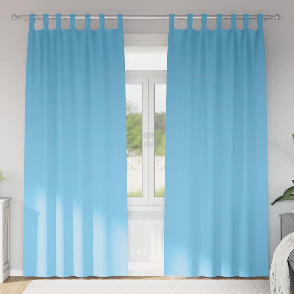 Verdunkelungs-Vorhänge mit Ringen 2 pcs Himmelblau 225 x 140 cm