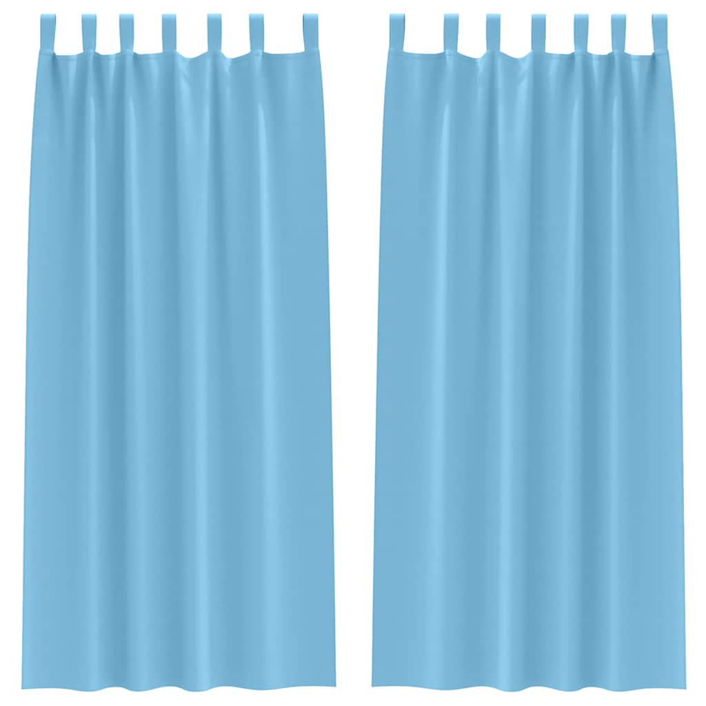 Verdunkelungs-Vorhänge mit Ringen 2 pcs Himmelblau 225 x 140 cm