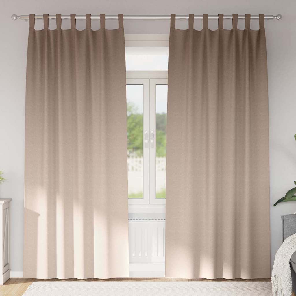 Verdunkelungs-Vorhänge mit Ringen 2 pcs Taupe 260 x 140 cm