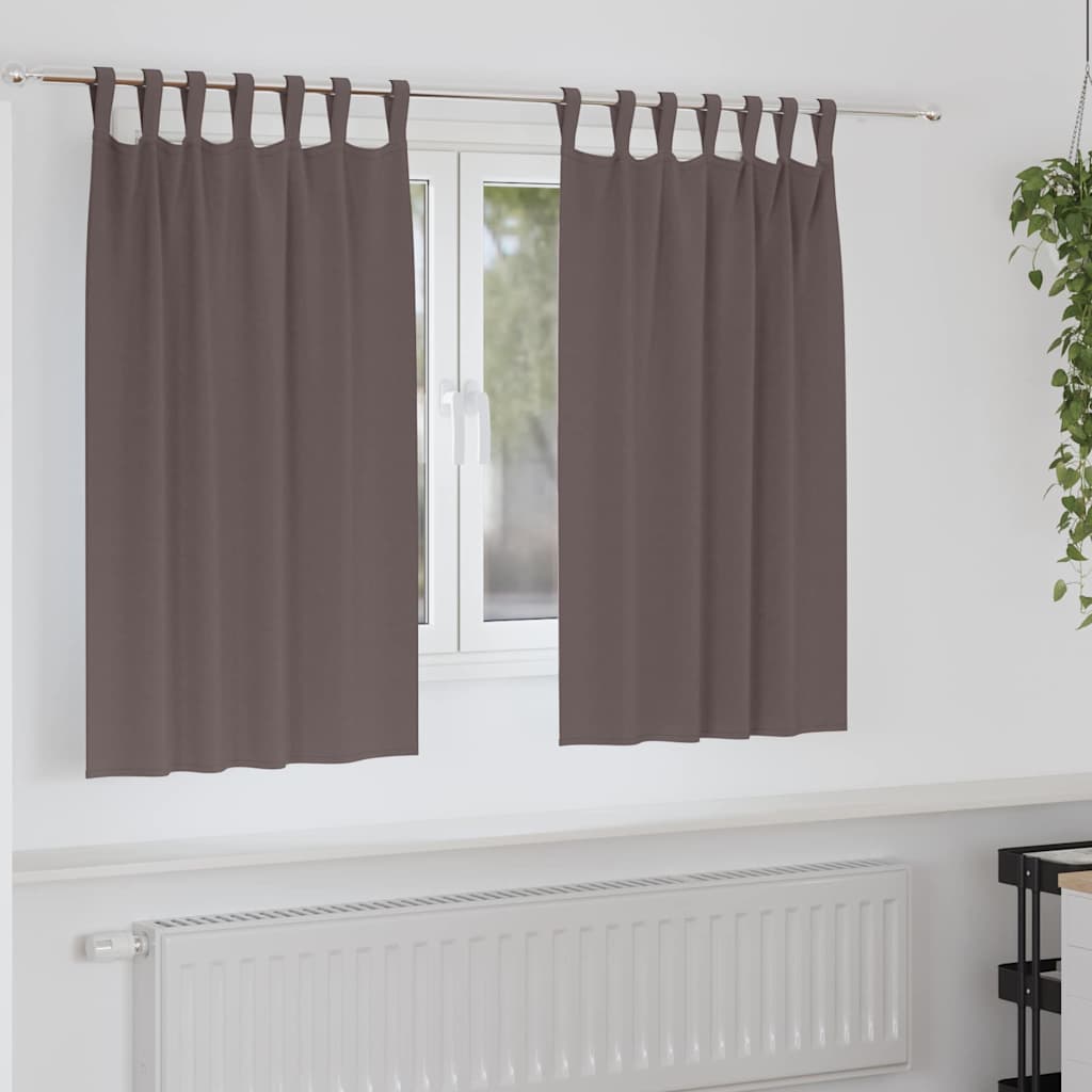 Verdunkelungs-Vorhänge mit Ringen 2 pcs Dunkelbraun
