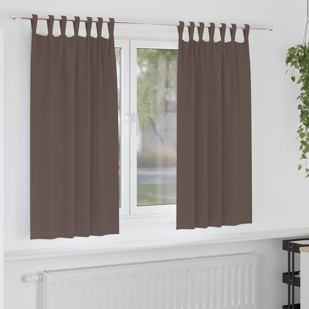 Verdunkelungs-Vorhänge mit Ringen 2 pcs Dunkelbraun