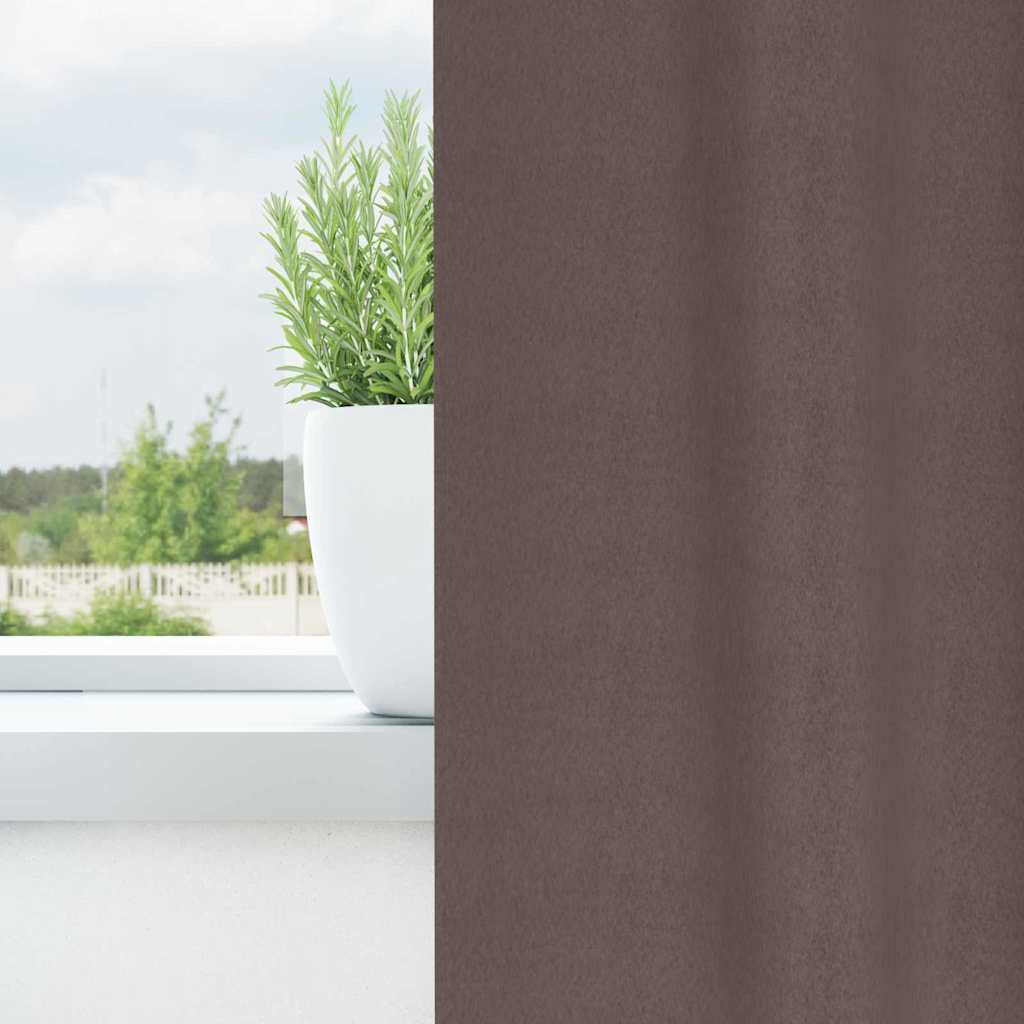 Verdunkelungs-Vorhänge mit Ringen 2 pcs Dunkelbraun