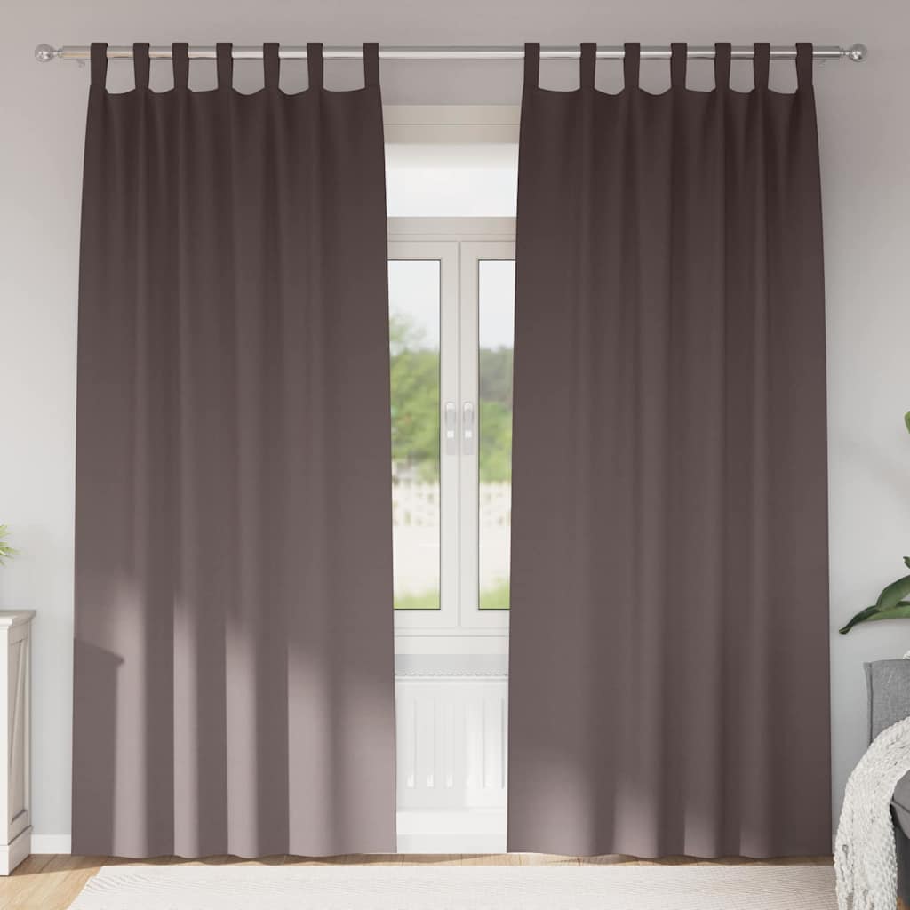Verdunkelungs-Vorhänge mit Ringen 2 pcs Dunkelbraun
